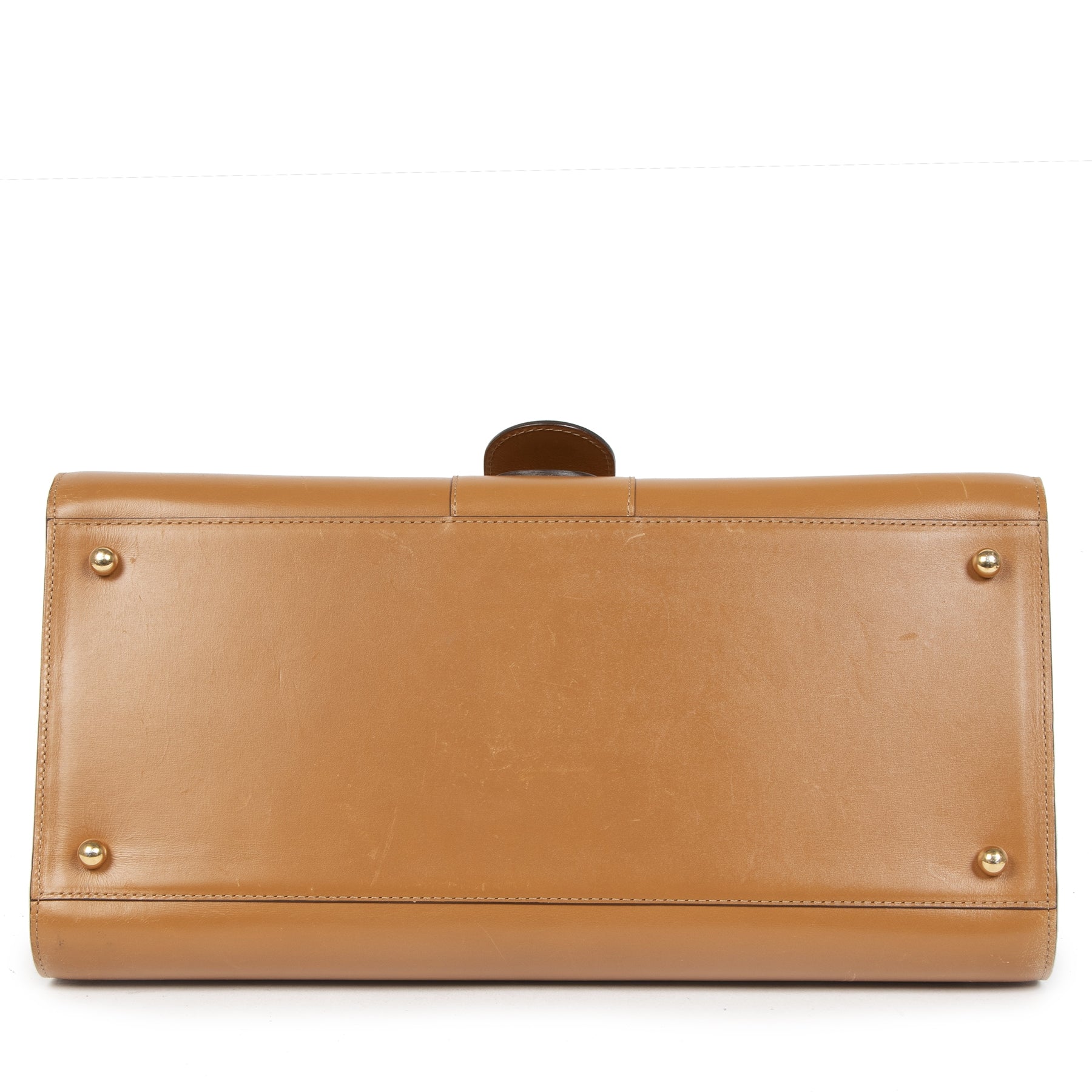 Authentieke Tweedehands Delvaux Brillant East West Camel Bag juiste prijs veilig online shoppen luxe merken webshop winkelen Antwerpen België mode fashion