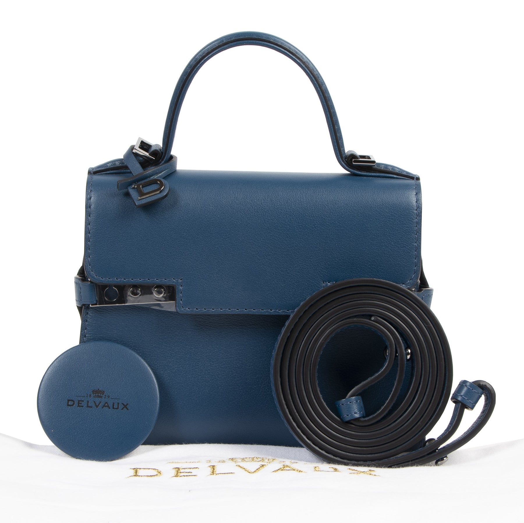 skip the waiting list shop safe online Never Used Delvaux Blue De Pluse Tempête Micro Calf Souple