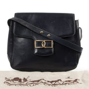 Authentieke tweedehands vintage Delvaux Navy DD Crossbody Bag koop online webshop LabelLOV