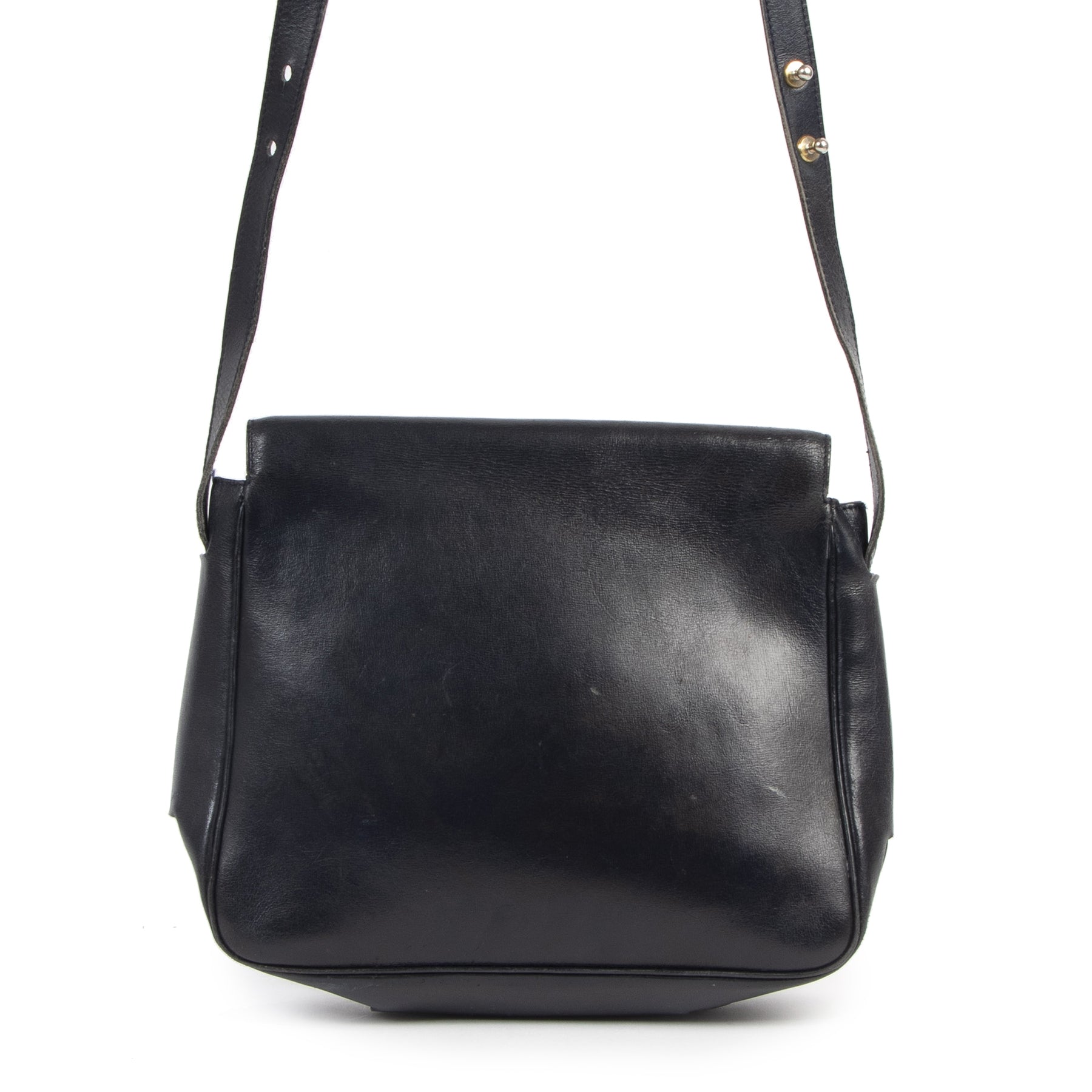 Authentique seconde-main vintage Delvaux Navy DD Crossbody Bag achète en ligne webshop LabelLOV