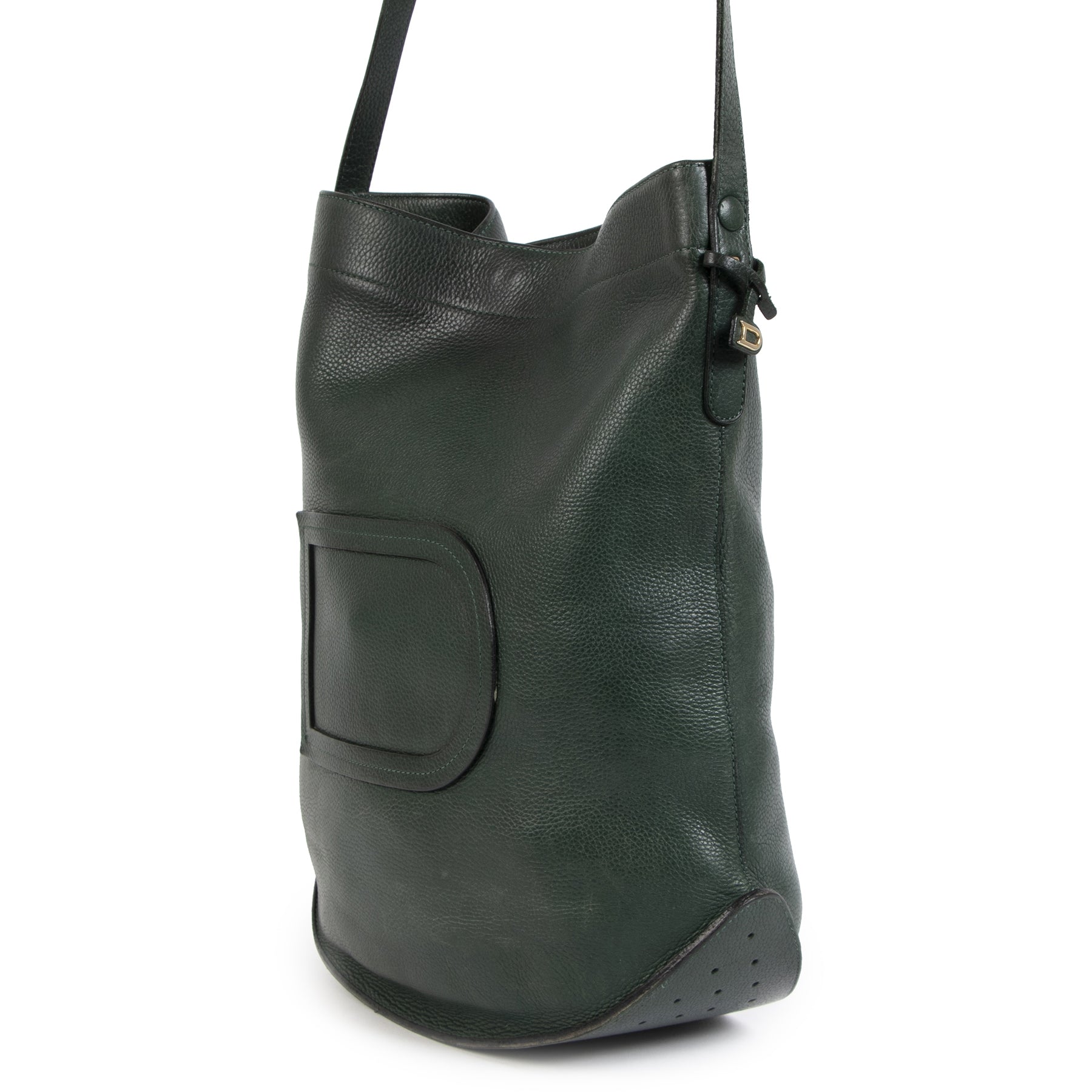 Authentic second-hand vintage Delvaux Le Pin Dark Green Shoulder Bag at online webshop LabelLOV