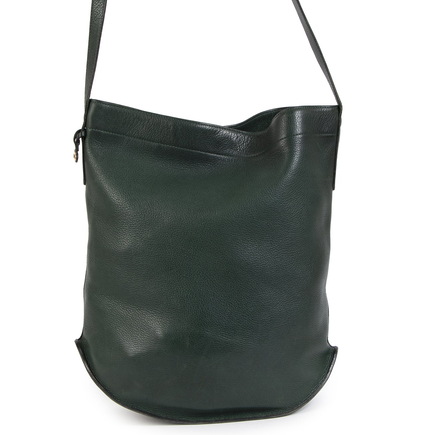 Authentieke tweedehands vintage Delvaux Le Pin Dark Green Shoulder Bag bij online webshop LabelLOV