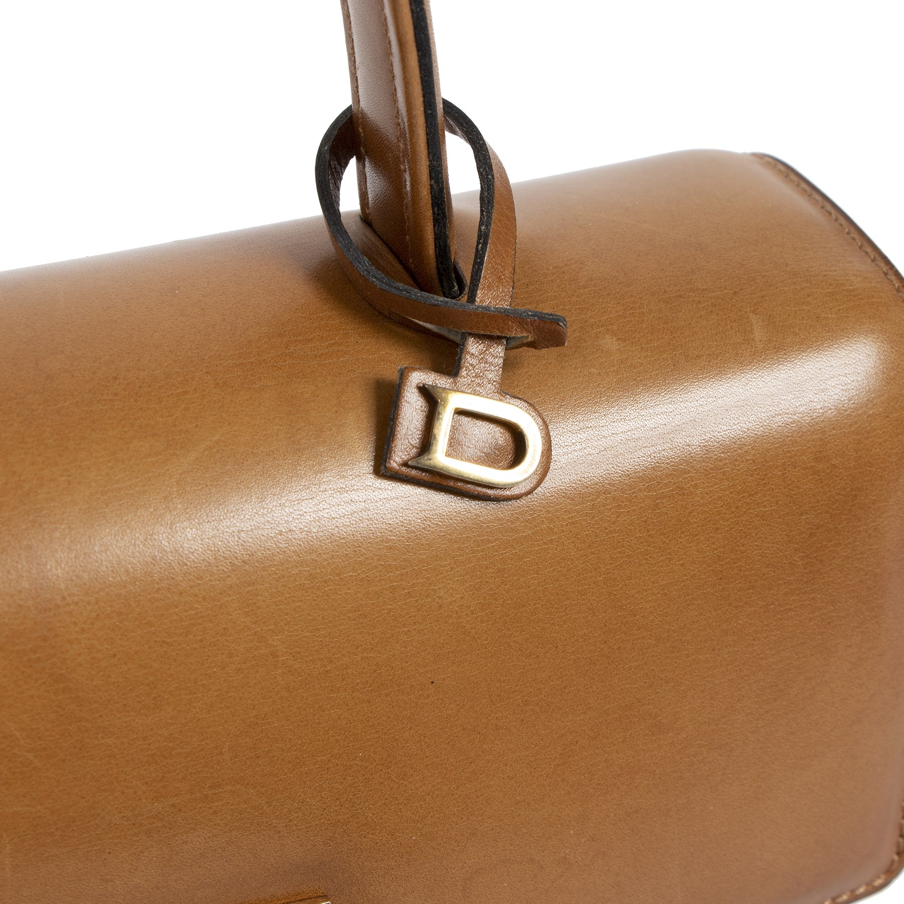 Delvaux Cognac Leather Top Handle Bag