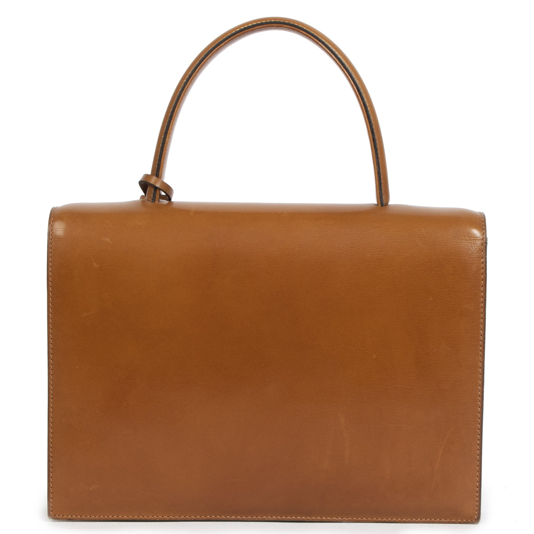 Delvaux Cognac Leather Top Handle Bag