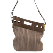 Delvaux Toile De Cuire Taupe Shoulder Bag