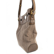 acheter en ligne seconde main Delvaux Toile De Cuire Taupe Shoulder Bag