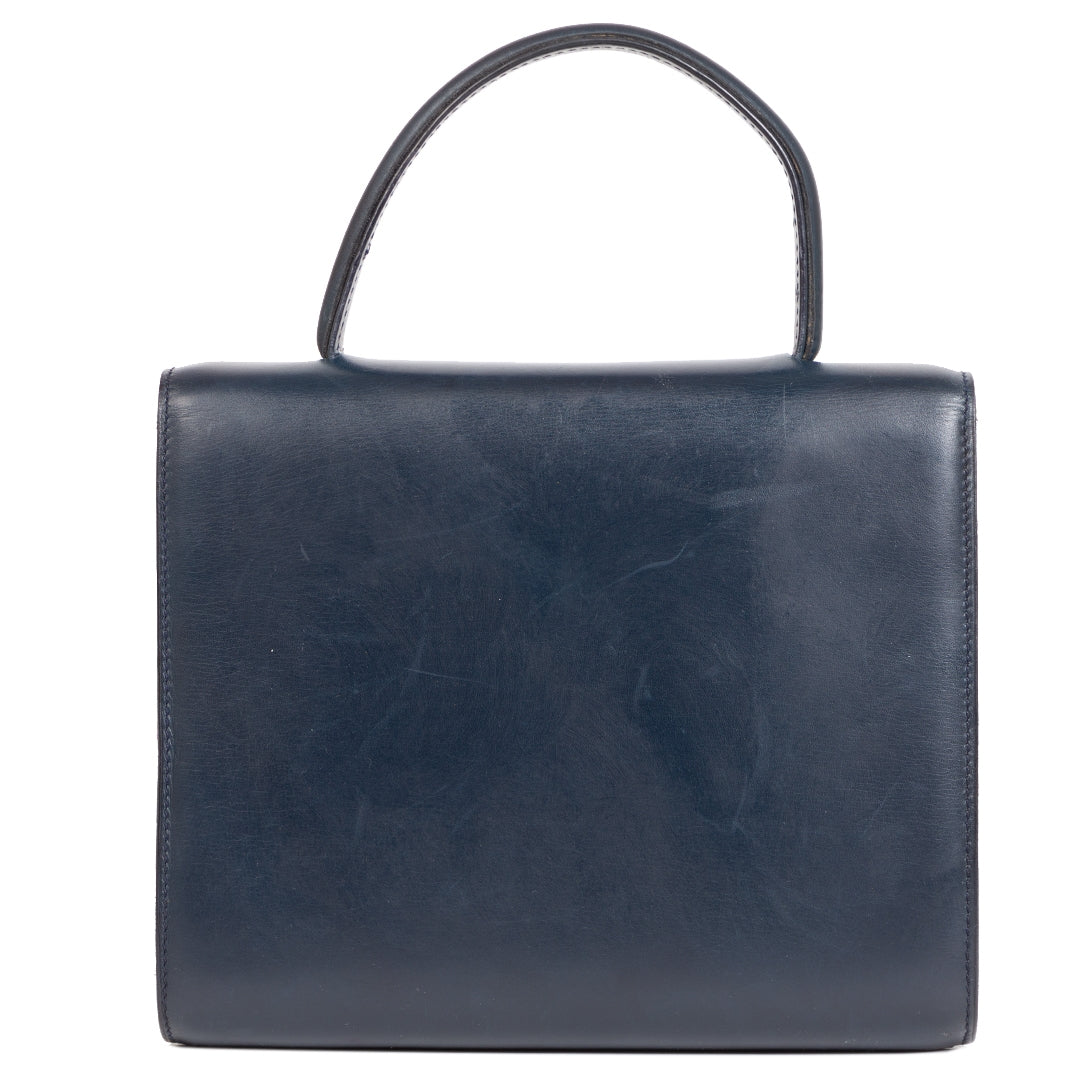 Delvaux Vintage Blue Top Handle Bag te koop bij Labellov tweedehands luxe