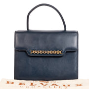 Are you looking for an authentic Delvaux Vintage Blue Top Handle Bag?