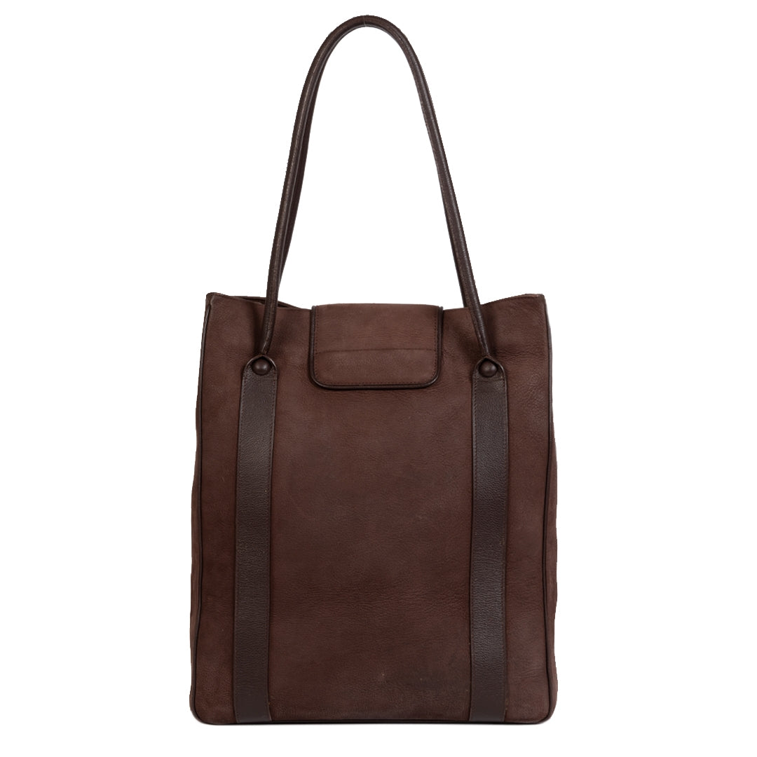 Delvaux Chocolate Brown Brillant Suede Tote