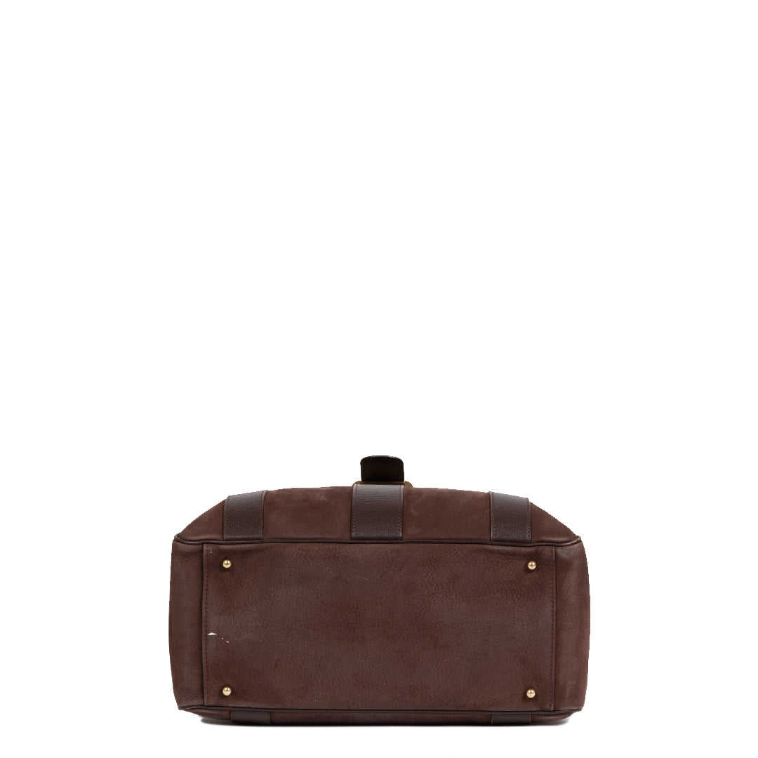 Delvaux Chocolate Brown Brillant Suede Tote