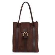 Delvaux Chocolate Brown Brillant Suede Tote