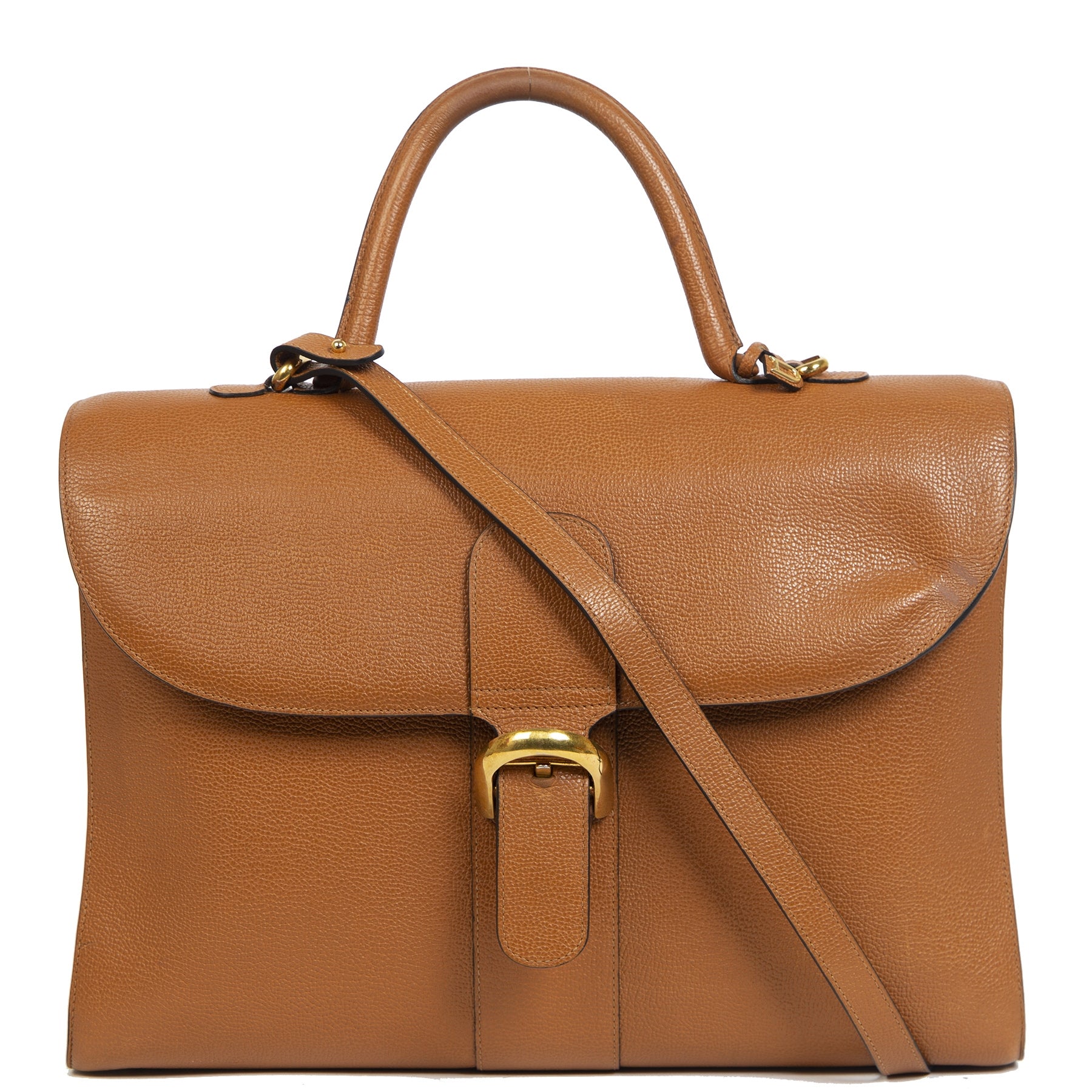 We buy and sell your authentic Delvaux Brillant Cognac Briefcase