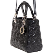 Koop en verkoop uw authentieke designer Christian Dior Lady Dior Black Calfskin Leather Bag