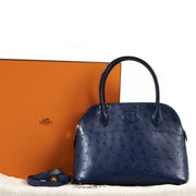 Royal blue Hermès Bolide 27 Blue Ostrich + Strap for sale online