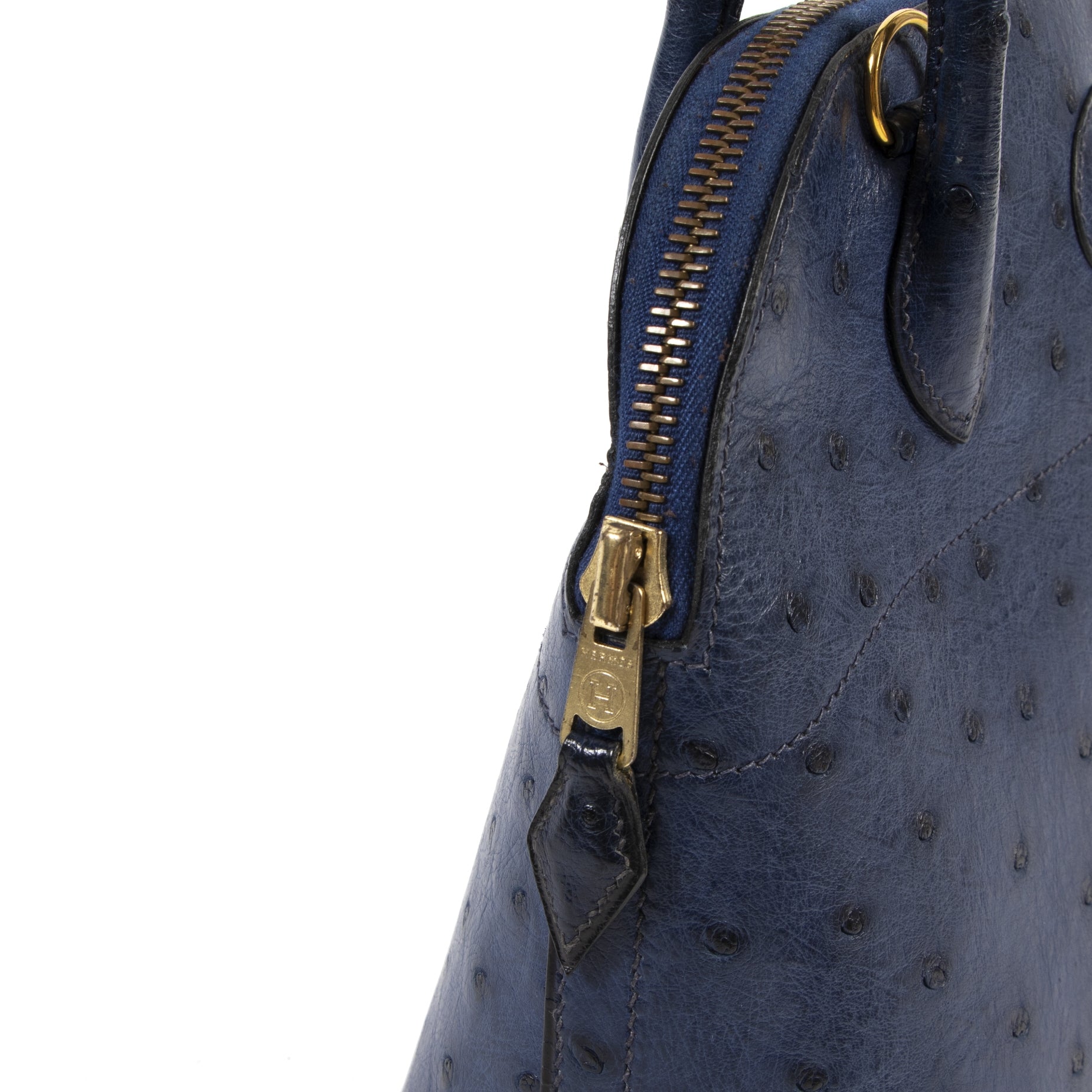 Hermès Bolide 27 Blue Ostrich + Strap