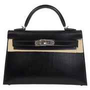 Hermès Kelly II Mini Black Box Calf PHW for the best price at Labellov secondhand luxury in Antwerp