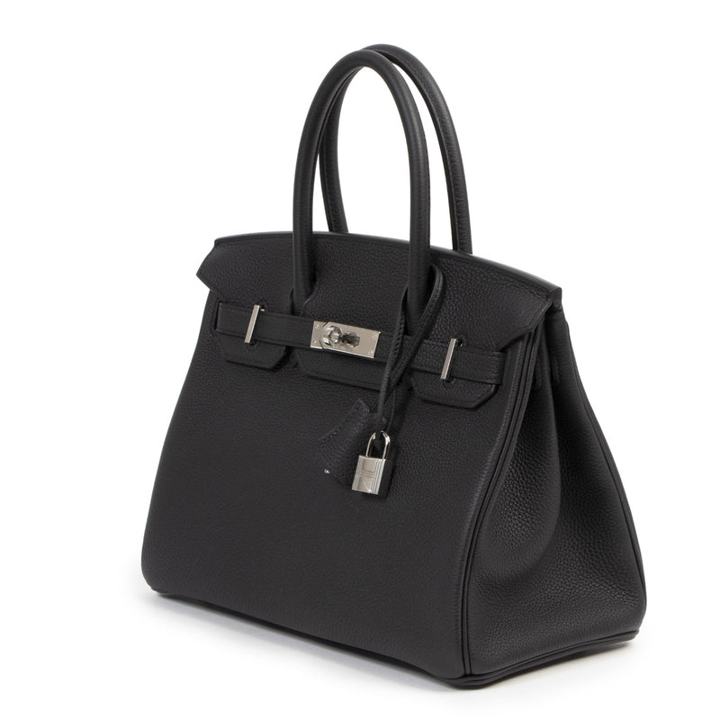 Authentic second hand brand new store fresh Hermès Birkin 30 Black Togo PHW on www.labellov.com