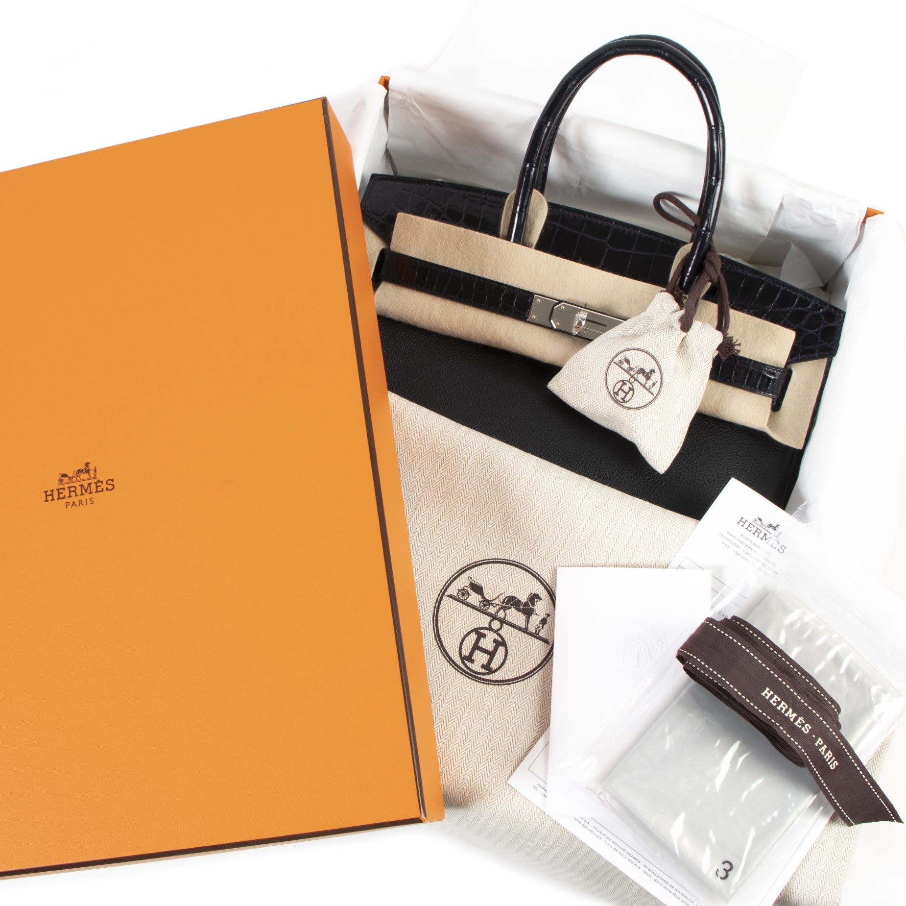 Hermès Birkin 30 Touch Noir Bleu Marine Taurillon Novillo Croco Niloticus PHW