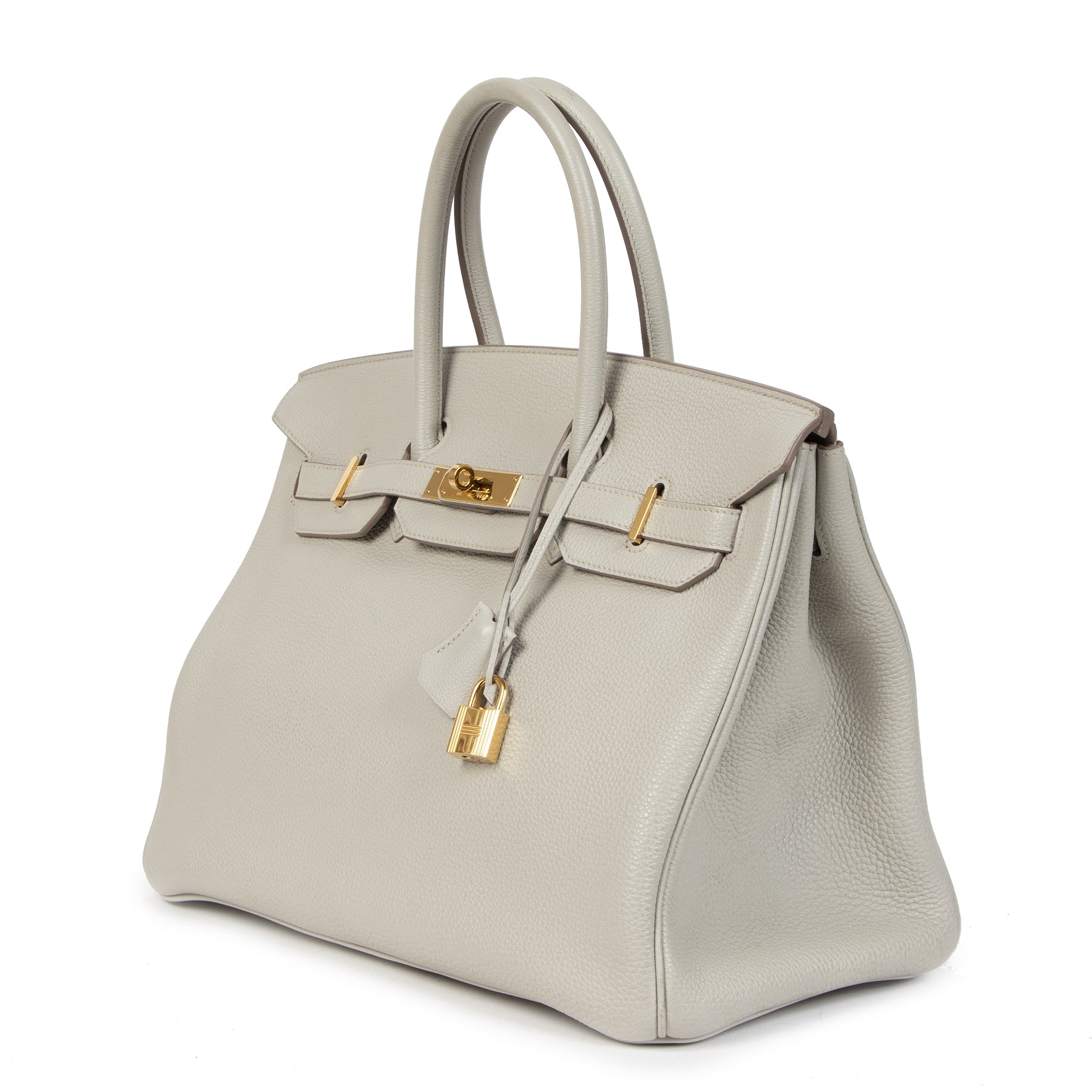 Koop en verkoop uw authentieke designer Hermès Birkin 35 Gris Perle Togo GHW aan de beste prijs bij Labellov
