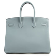 100% authentic Hermès Birkin 35 Ciel Togo PHW