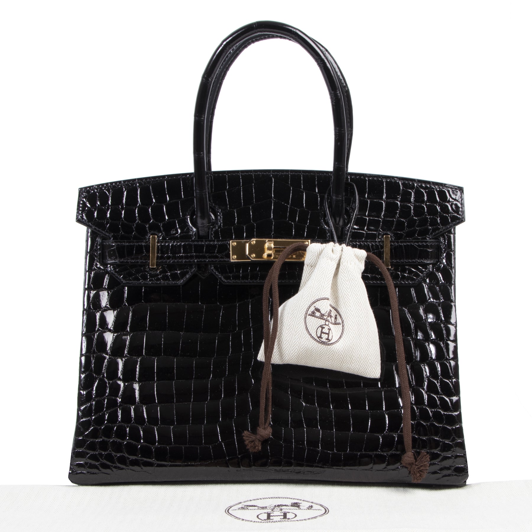 Hermès Birkin 30 Crocodile Niloticus Lisse Noir GHW