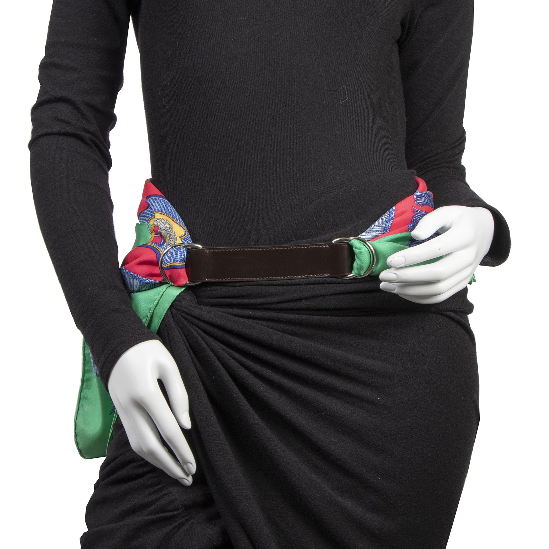 Authentieke tweedehands vintage Hermès Brown Leather Romance Belt koop online webshop LabelLOV