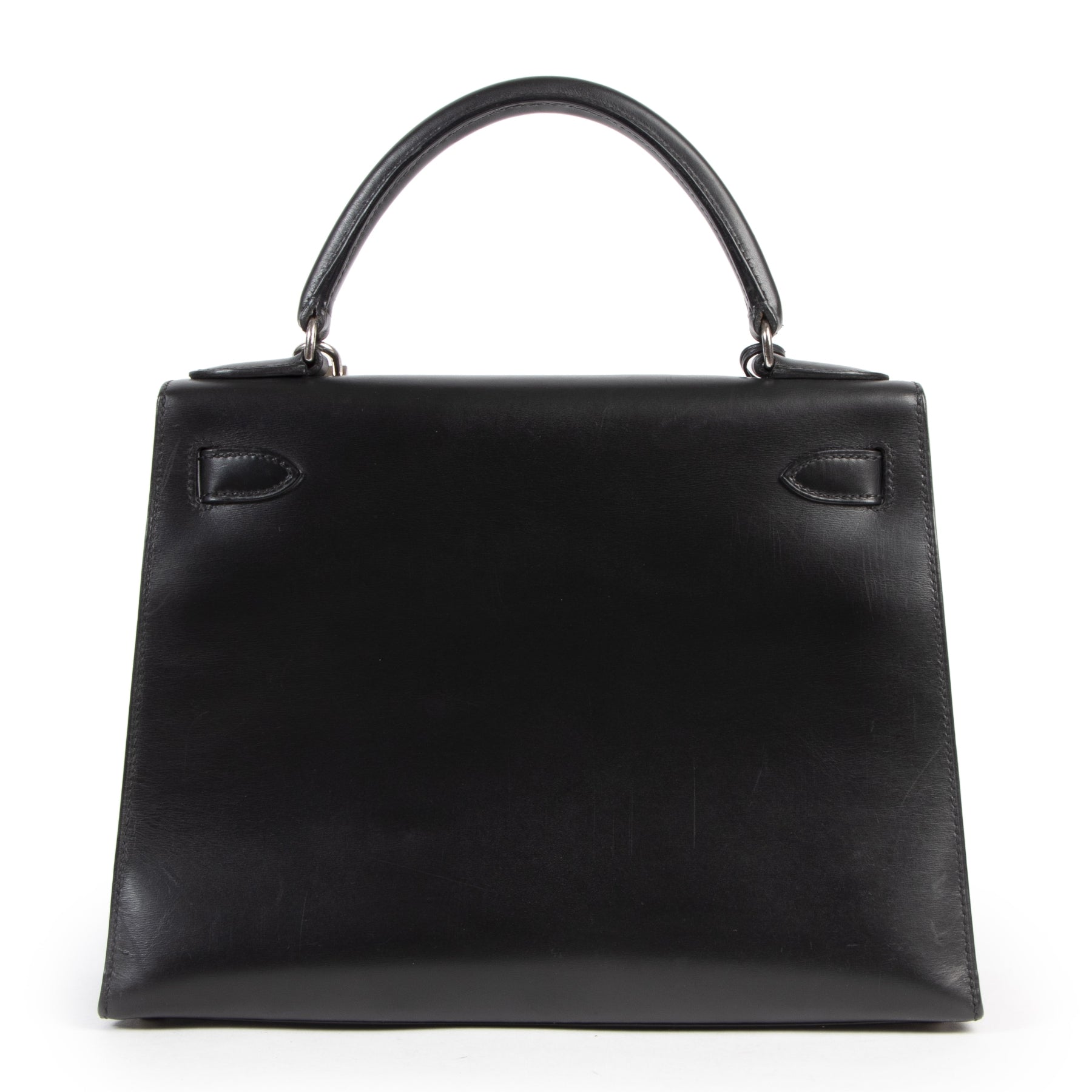 Authentic secondhand Hermes Kelly 28 Black Boxcalf + Strap designer bags fashion luxury vintage webshop safe secure online shopping high end brands