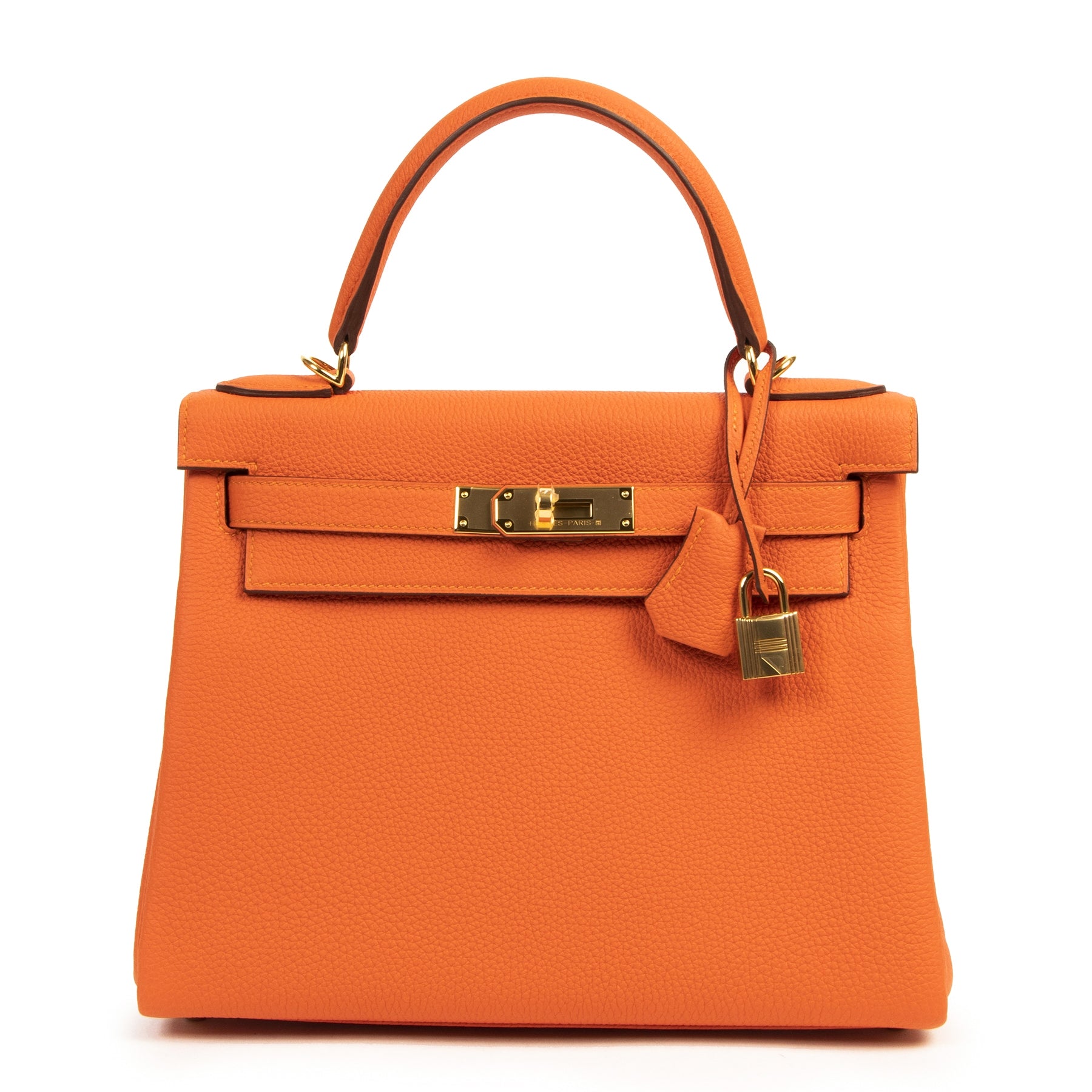 Hermès Kelly Retourne 28 Togo Feu GHW pour le meilleur prix chez Labellov