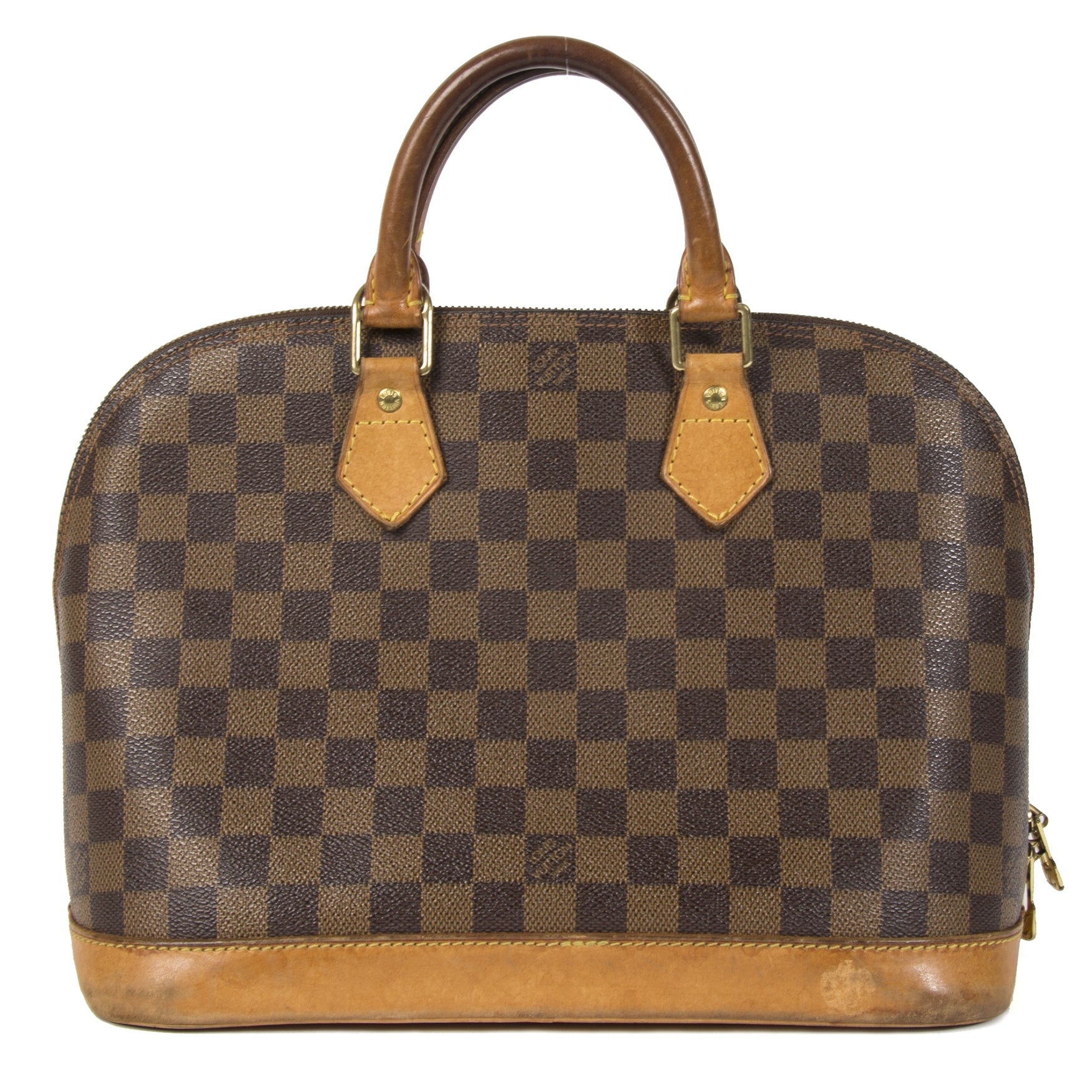 Authentieke Tweedehands Louis Vuitton Alma Damier Ebene MM Bag juiste prijs veilig online shoppen luxe merken webshop winkelen Antwerpen België mode fashion