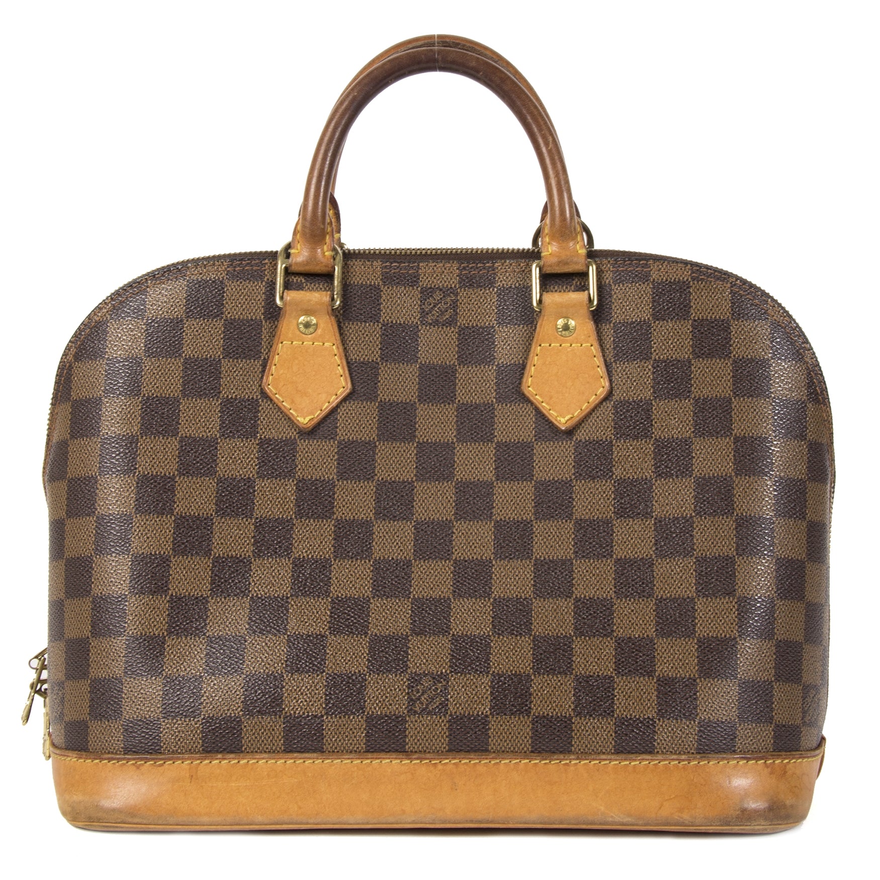 Authentieke Tweedehands Louis Vuitton Alma Damier Ebene MM Bag juiste prijs veilig online shoppen luxe merken webshop winkelen Antwerpen België mode fashion