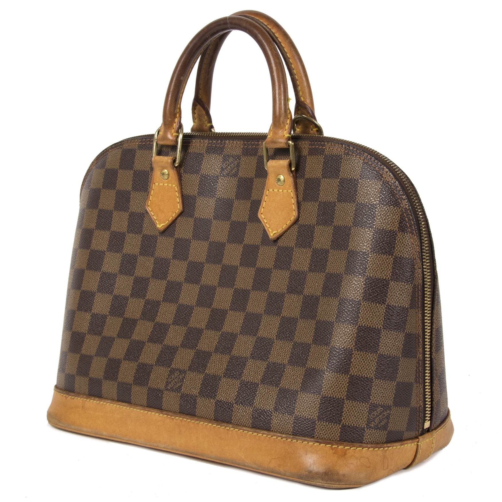 Authentieke Tweedehands Louis Vuitton Alma Damier Ebene MM Bag juiste prijs veilig online shoppen luxe merken webshop winkelen Antwerpen België mode fashion