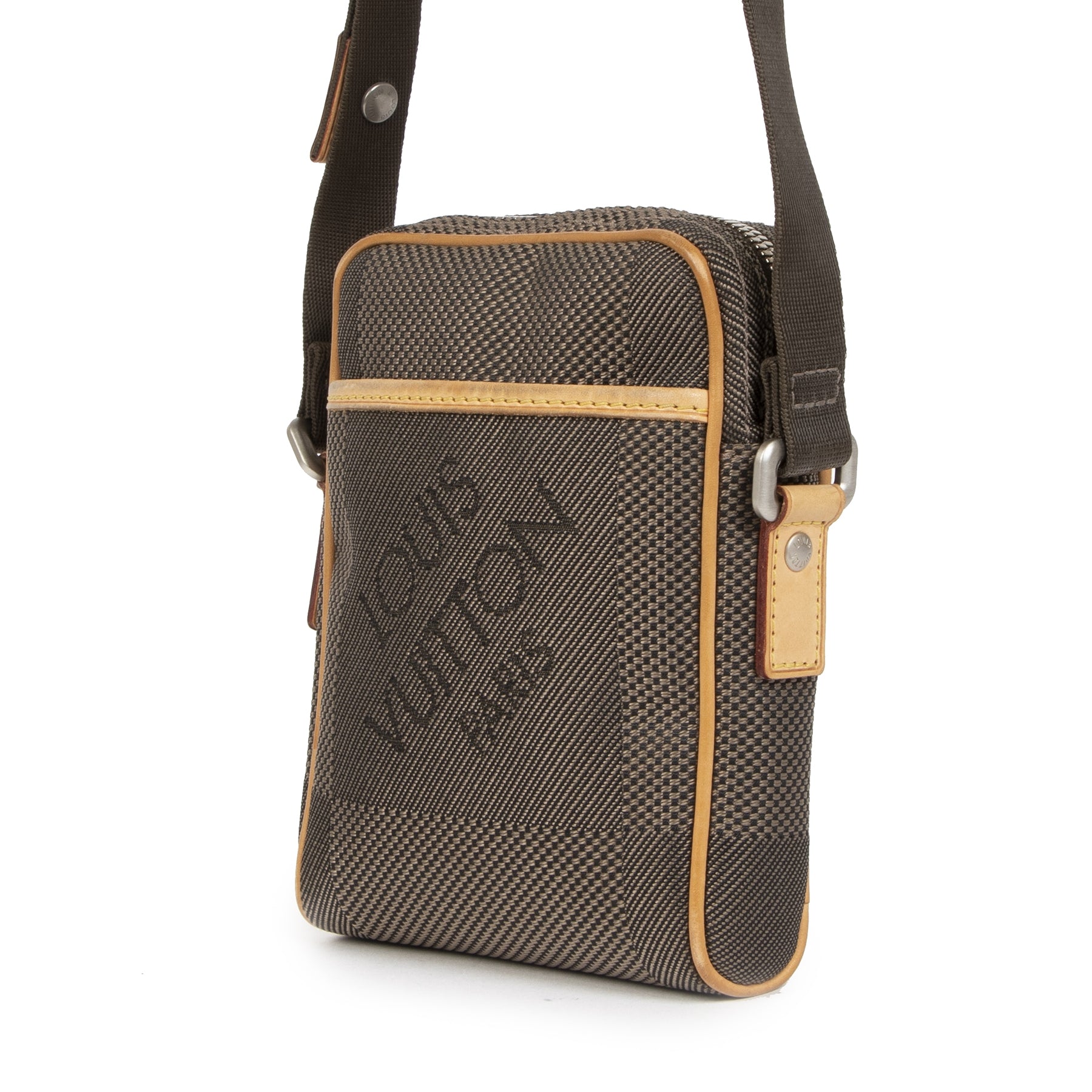 Authentieke Tweedehands Louis Vuitton Compagnon Grey Damier Geant Canvas Bag juiste prijs veilig online shoppen luxe merken webshop winkelen Antwerpen België mode fashion