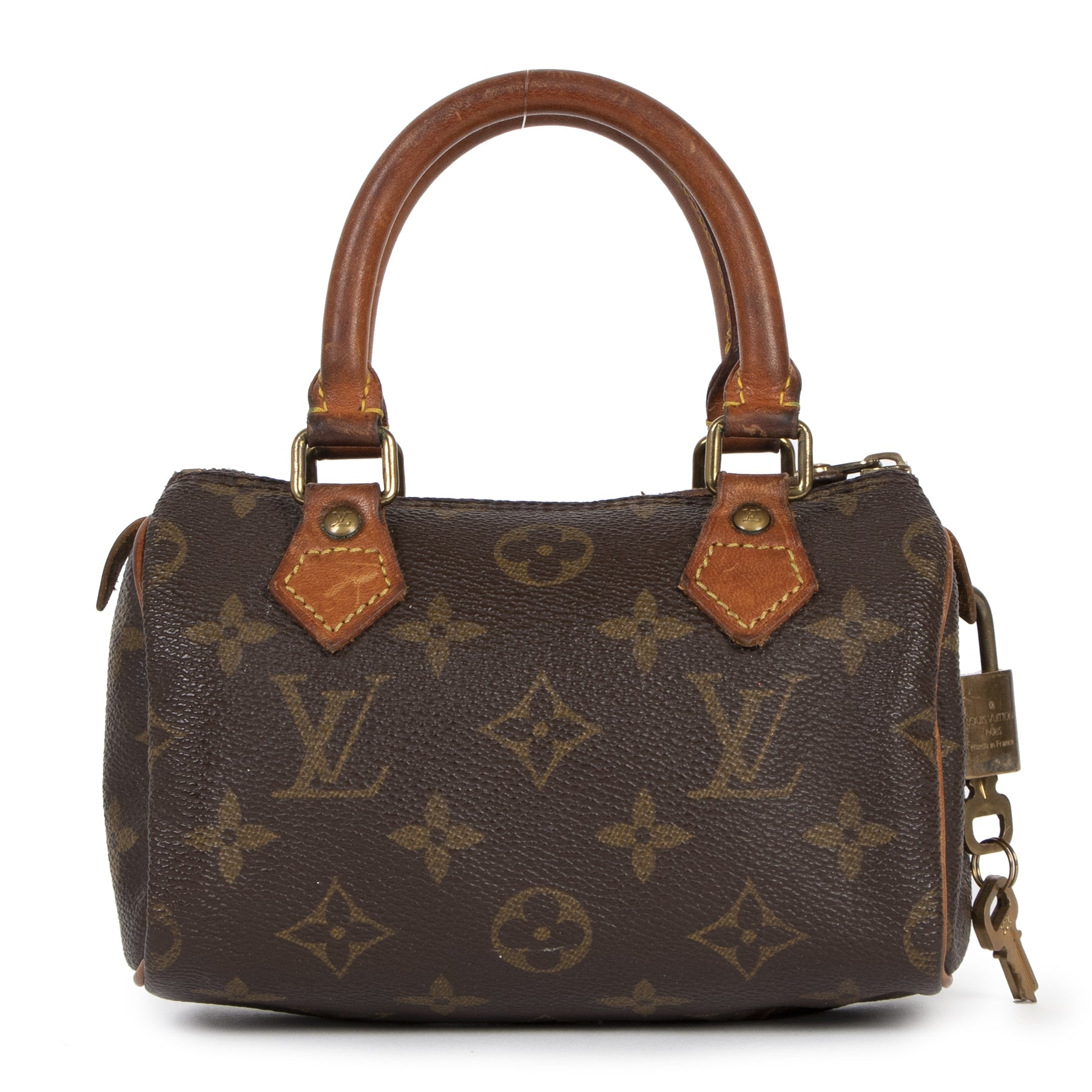 Authentieke tweedehands vintage Louis Vuitton Nano Monogram Speedy Bag koop online webshop LabelLOV