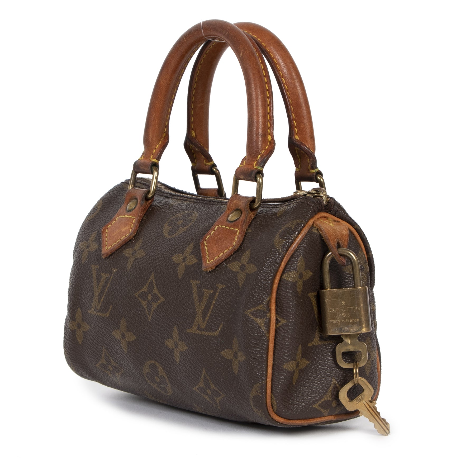 Authentieke tweedehands vintage Louis Vuitton Nano Monogram Speedy Bag koop online webshop LabelLOV
