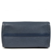 Authentic secondhand Louis Vuitton Navy Blue Epi Leather Speedy designer bags fashion luxury vintage webshop safe secure online shopping worldwide shipping