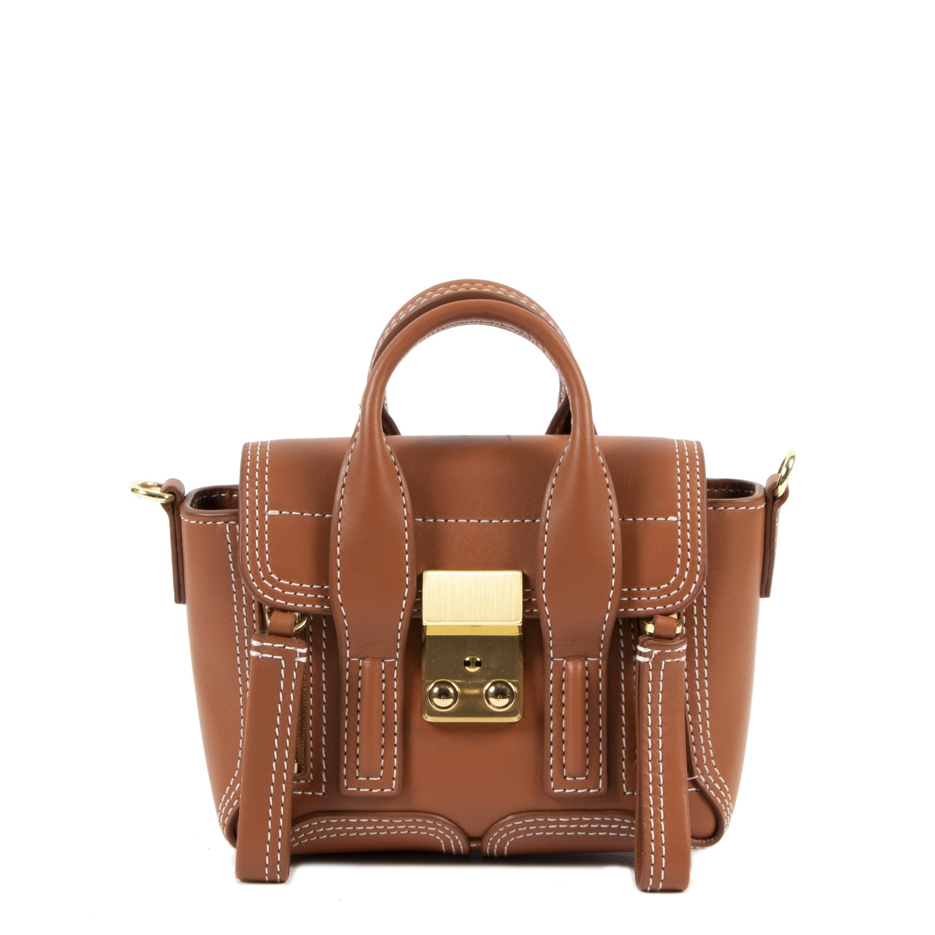 3.1 Phillip Lim Cognac Leather Mini Pashli