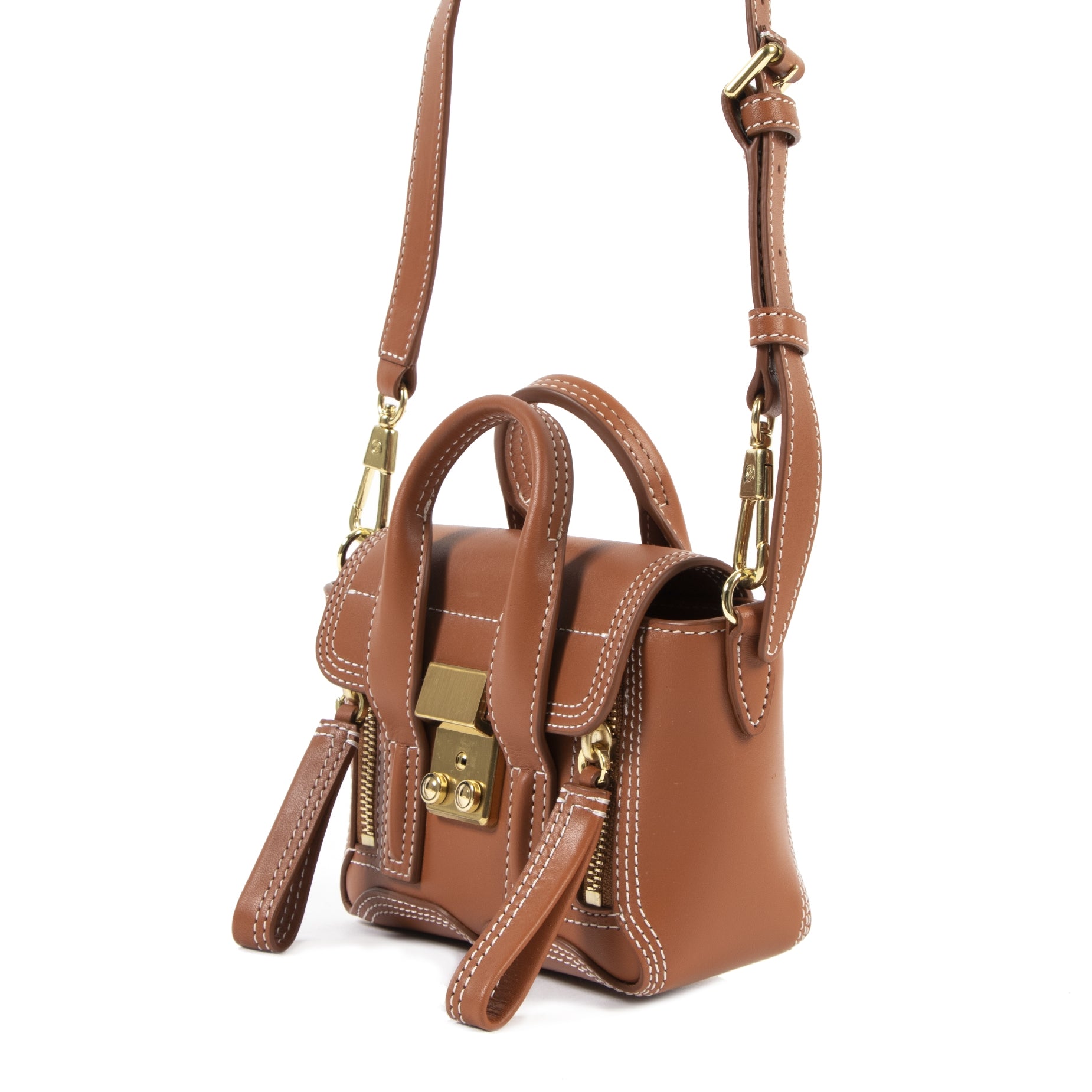 3.1 Phillip Lim Cognac Leather Mini Pashli