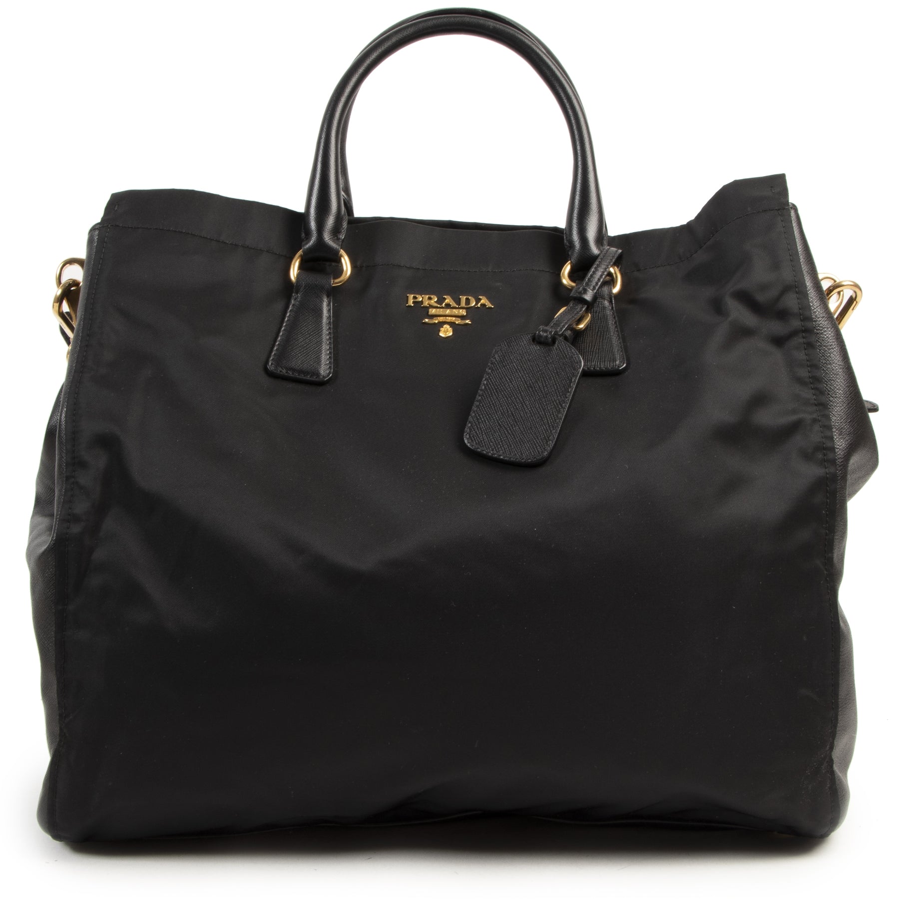100% authentic for the best price Prada Nylon Saffiano Leather Tote Shopper