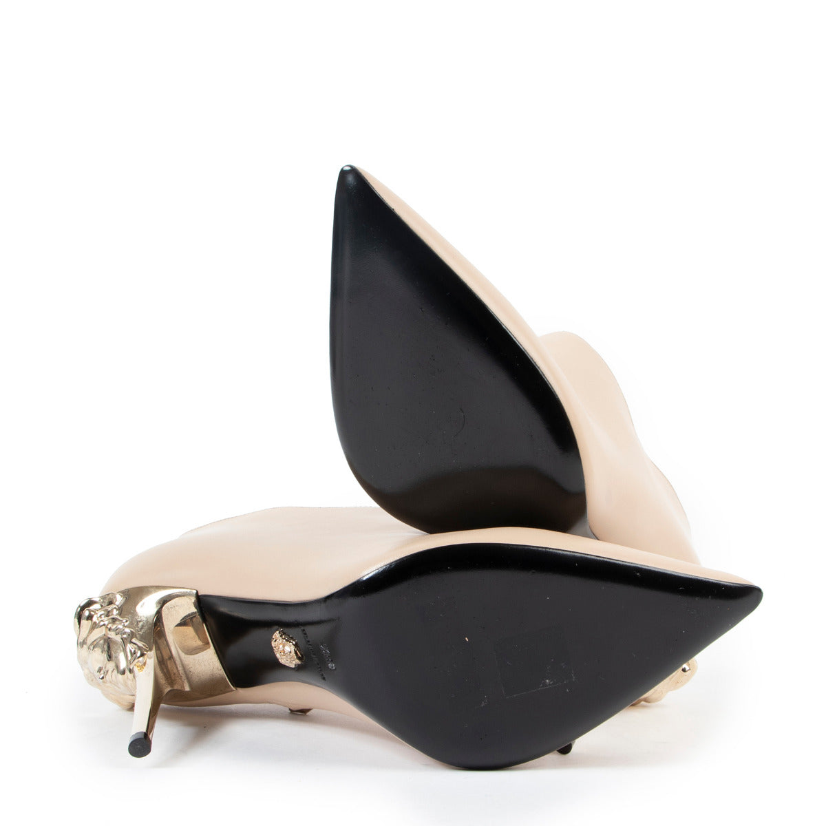 Versace Nude Heeled Booties - size 38.5