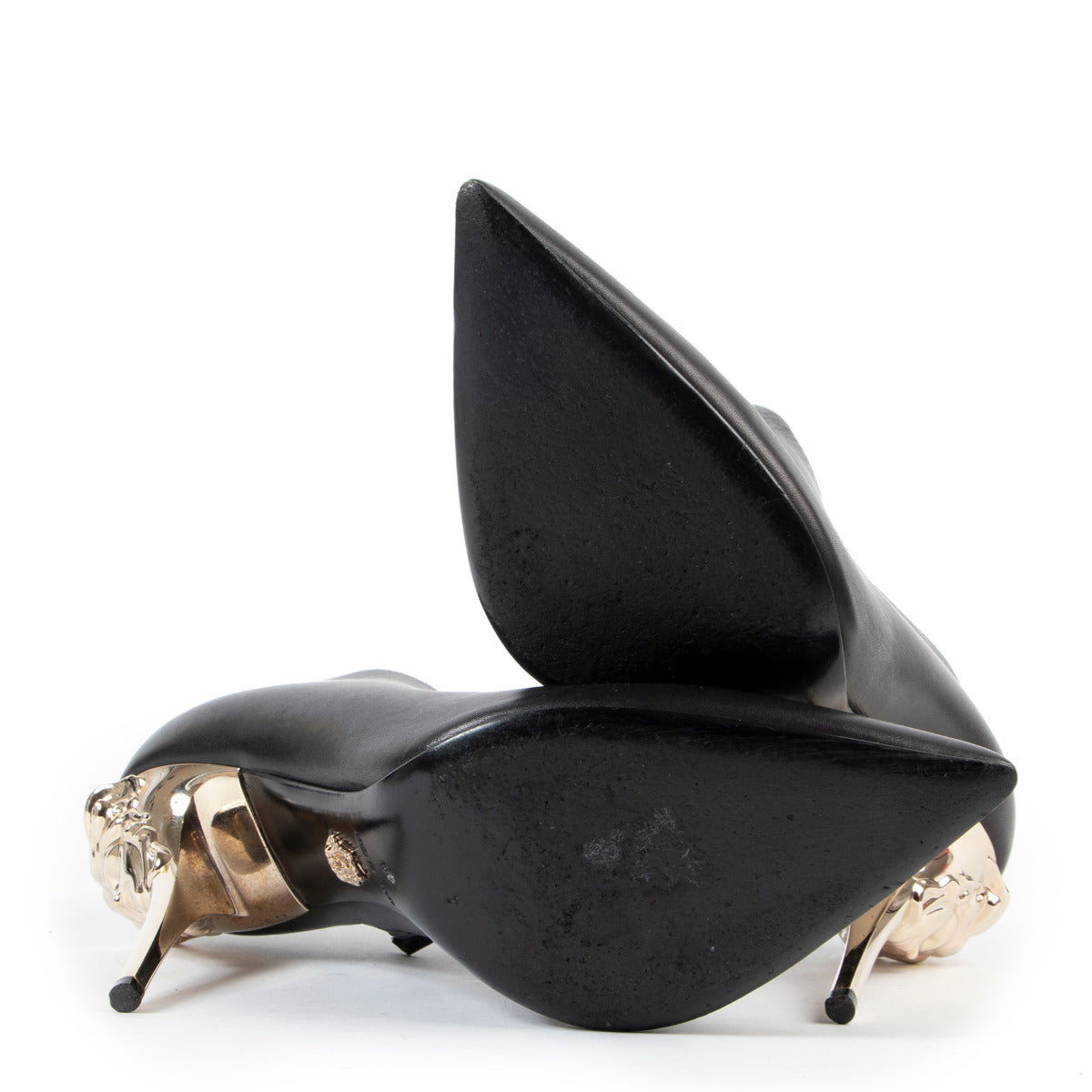 Versace Black Medusa Heel Booties - size 39