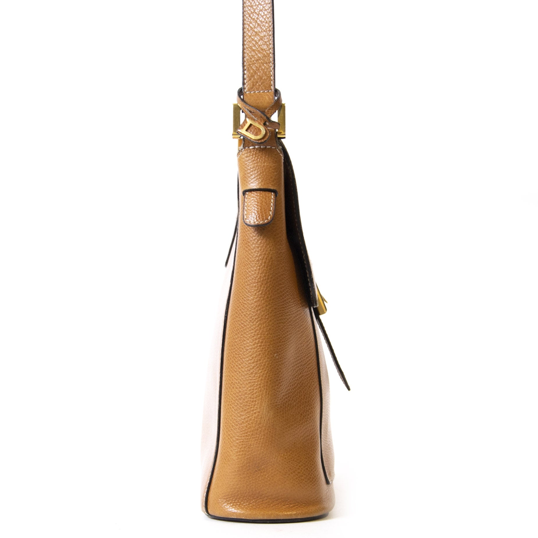 Delvaux Cognac Leren Schoudertas