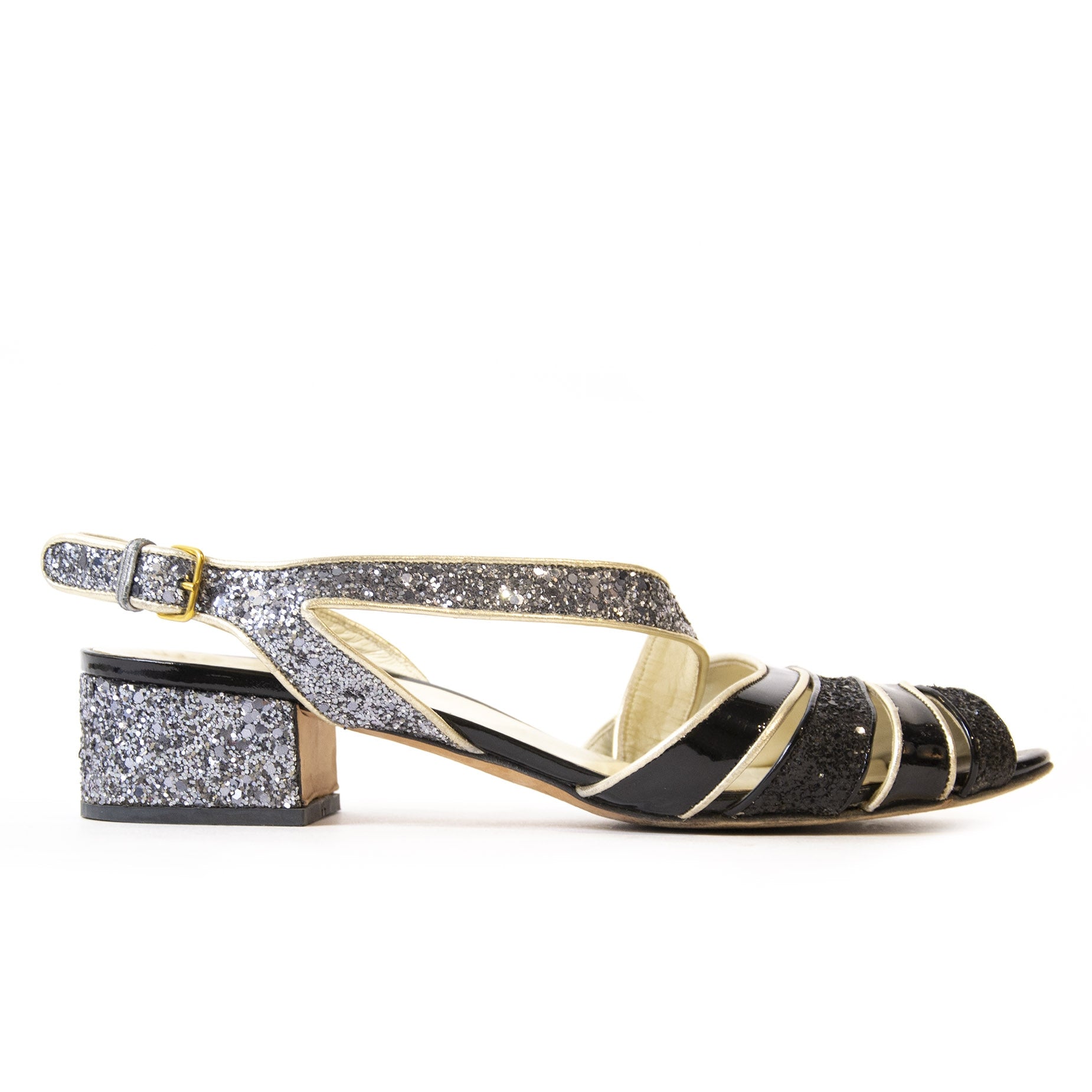 Miu Miu Glitter Sandal Heels for the best price at Labellov