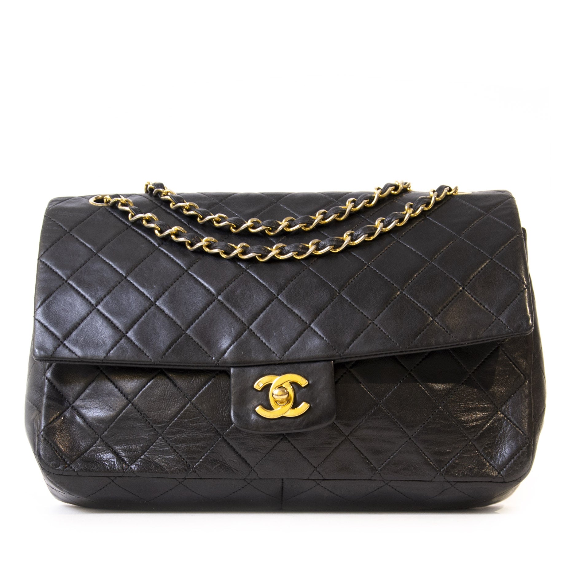Chanel Vintage Black Classic Flap Bag GHW for the best price at Labellov secondhand luxury