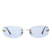 Chanel Blue Rimless Sunglasses