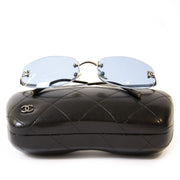 Chanel Blue Rimless Sunglasses