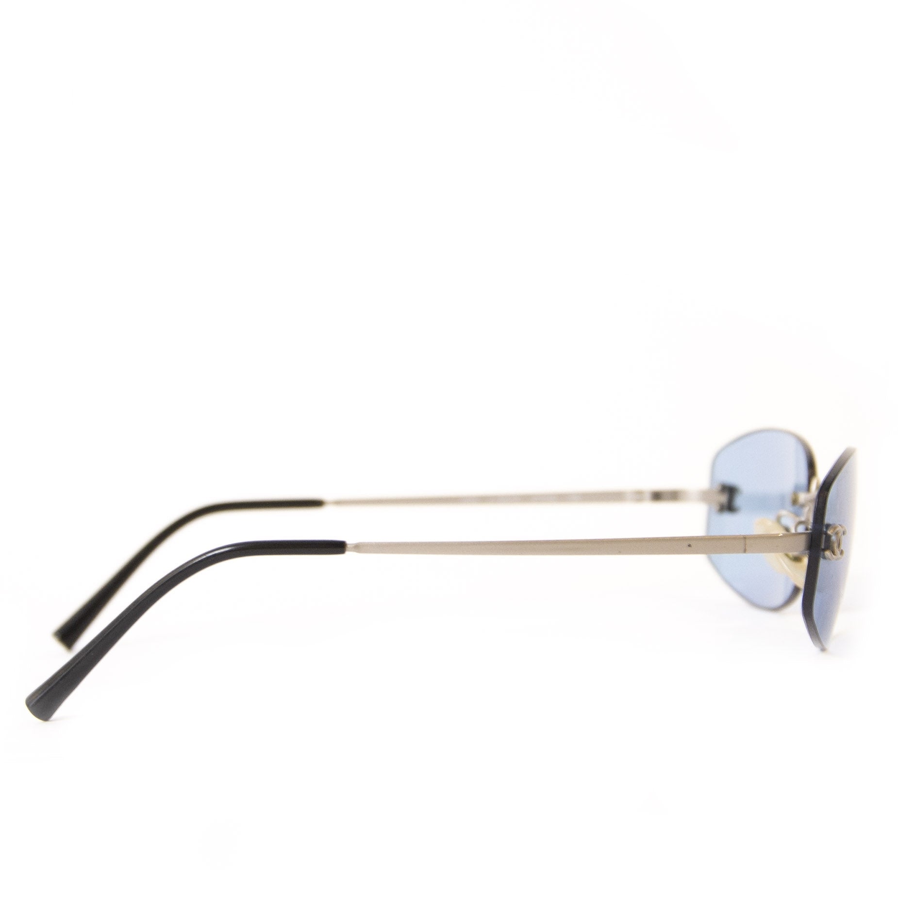 Chanel Blue Rimless Sunglasses