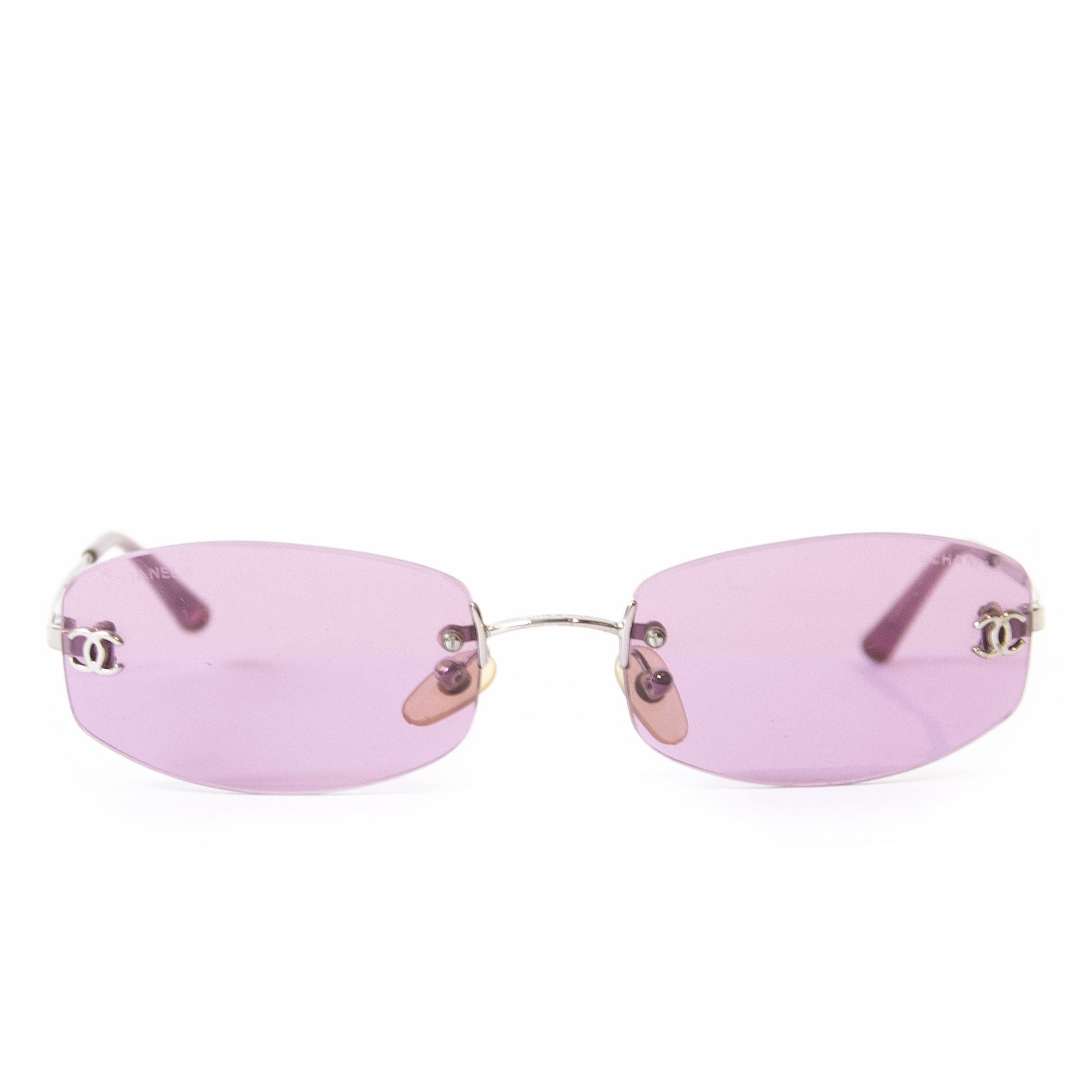Chanel Roze Randloze CC Aviator Zonnebril