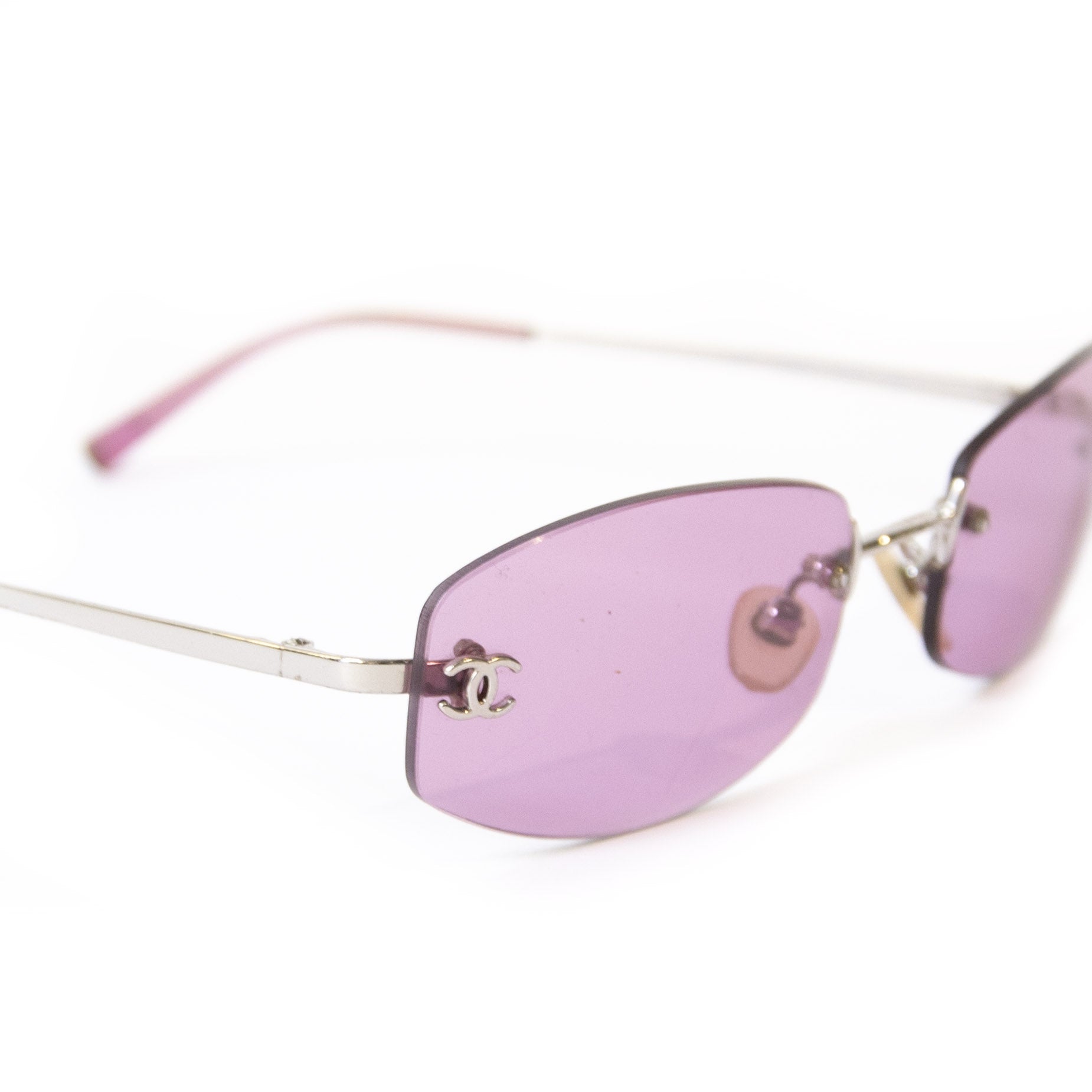 Chanel Roze Randloze CC Aviator Zonnebril