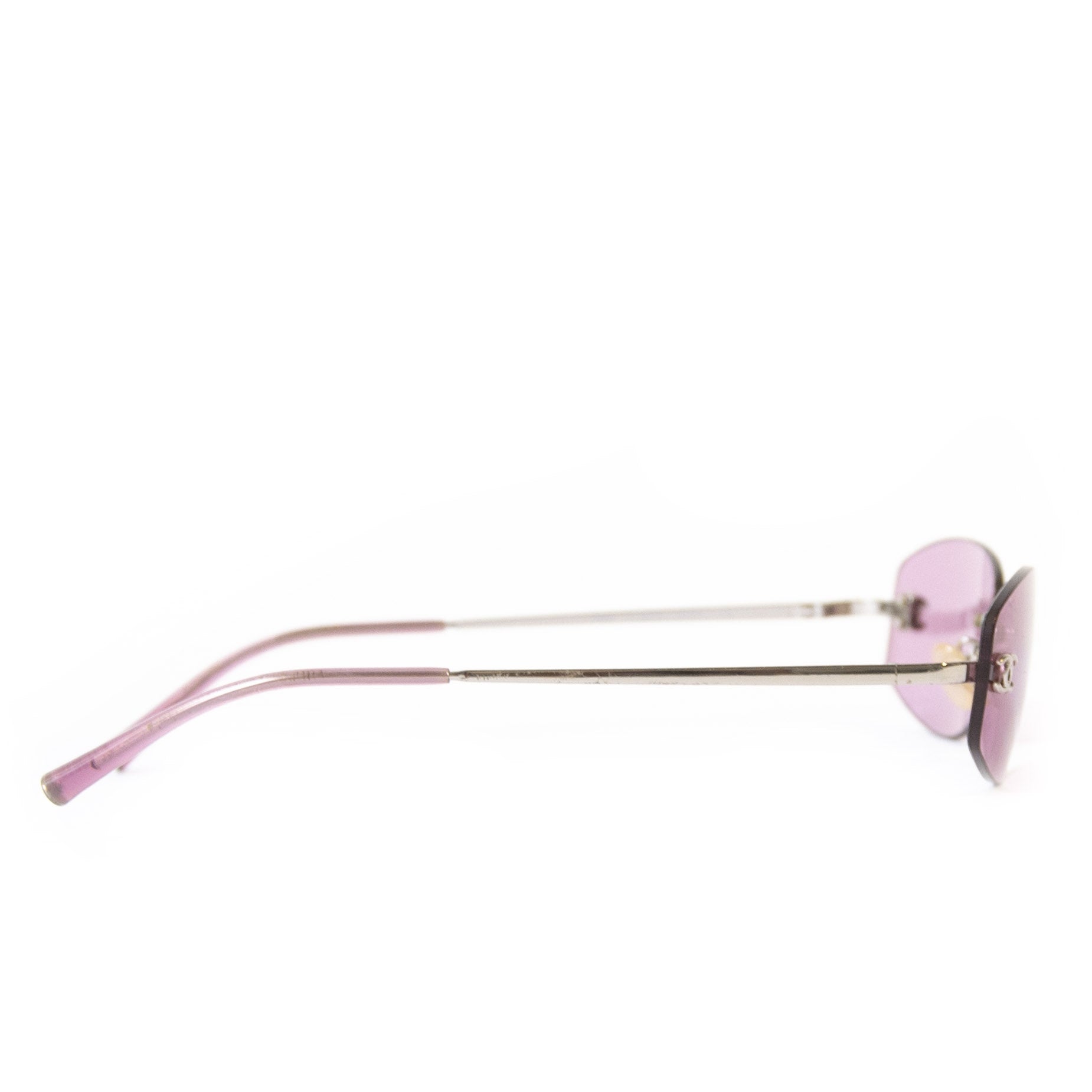 Chanel Roze Randloze CC Aviator Zonnebril