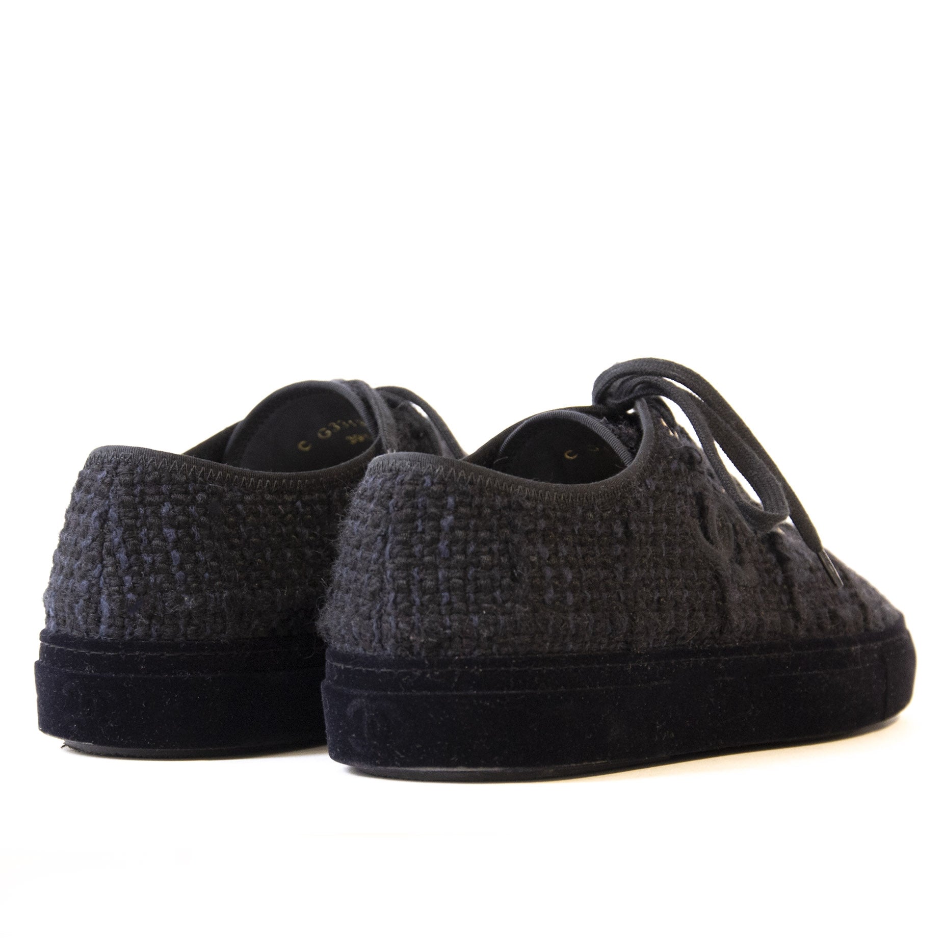 Chanel Black Tweed Sneakers - Size 39,5